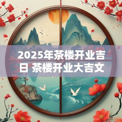 2025年茶楼开业吉日 茶楼开业大吉文案