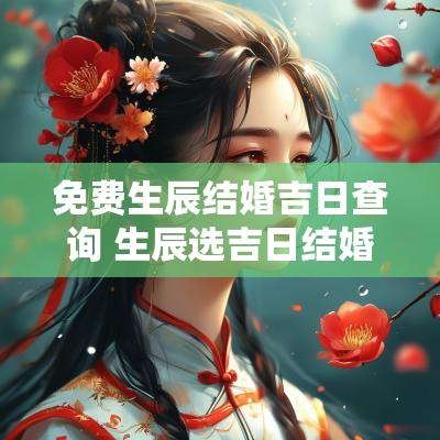 免费生辰结婚吉日查询 生辰选吉日结婚