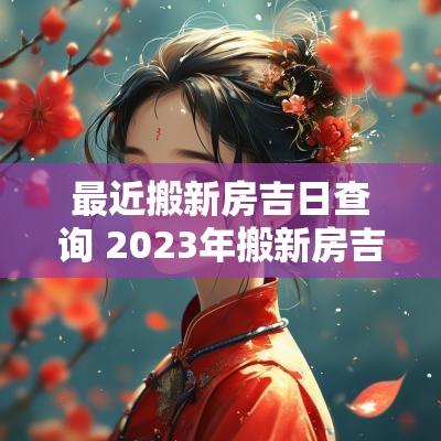 最近搬新房吉日查询 2025年搬新房吉日有哪几天