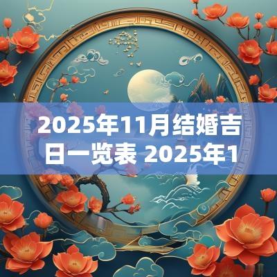 2025年11月结婚吉日一览表 2025年11月份结婚黄道吉日一览表