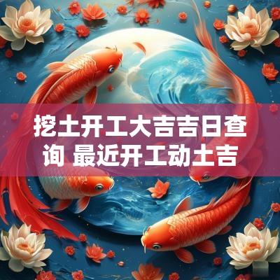 挖土开工大吉吉日查询 最近开工动土吉日查询