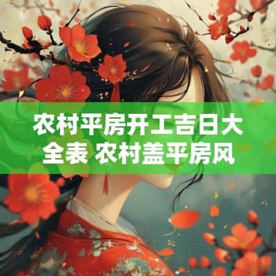 农村平房开工吉日大全表 农村盖平房风水禁忌