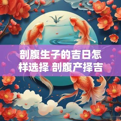 剖腹生子的吉日怎样选择 剖腹产择吉日的正确方法