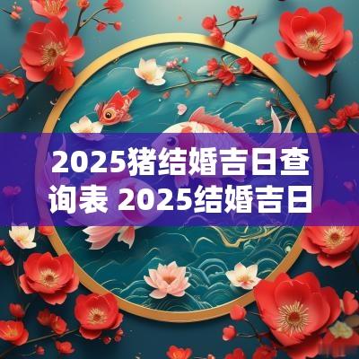 2025猪结婚吉日查询表 2025结婚吉日查询