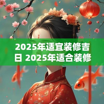 2025年适宜装修吉日 2025年适合装修房子吗