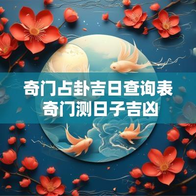 奇门占卦吉日查询表 奇门测日子吉凶