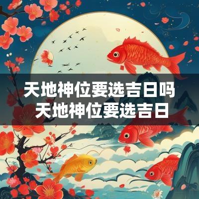 天地神位要选吉日吗 天地神位要选吉日吗怎么选