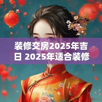 装修交房2025年吉日 2025年适合装修房子吗