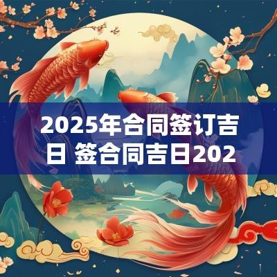 2025年合同签订吉日 签合同吉日2025