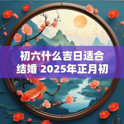 初六什么吉日适合结婚 2025年正月初六结婚吉日