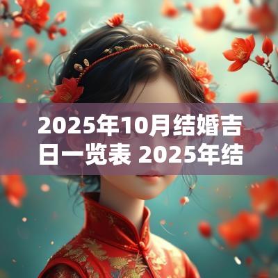 2025年10月结婚吉日一览表 2025年结婚黄道吉日一览表万年历