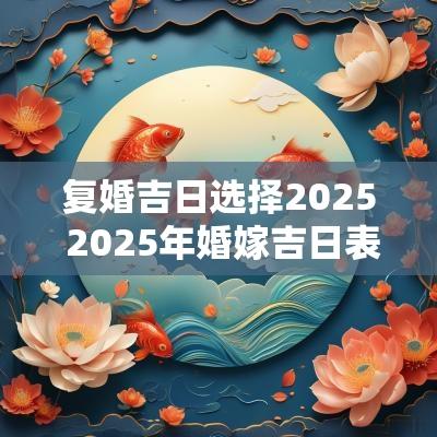 复婚吉日选择2025 2025年婚嫁吉日表