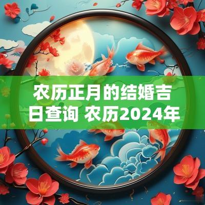 农历正月的结婚吉日查询 农历2025年正月结婚吉日