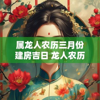 属龙人农历三月份建房吉日 龙人农历三月运势如何