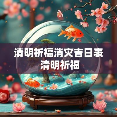 清明祈福消灾吉日表 清明祈福