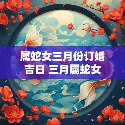 属蛇女三月份订婚吉日 三月属蛇女