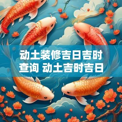 动土装修吉日吉时查询 动土吉时吉日查询