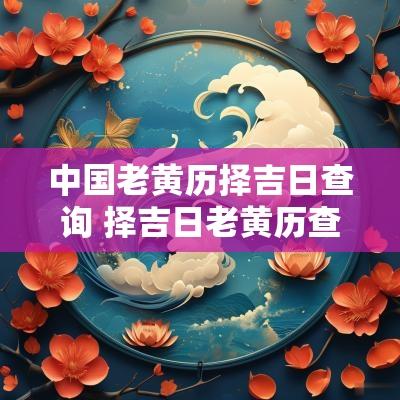 中国老黄历择吉日查询 择吉日老黄历查询