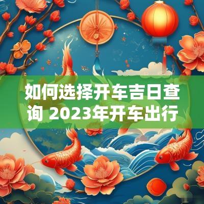 如何选择开车吉日查询 2025年开车出行黄道吉日