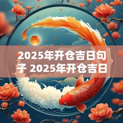 2025年开仓吉日句子 2025年开仓吉日句子怎么写