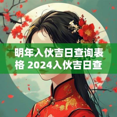明年入伙吉日查询表格 2025入伙吉日查询