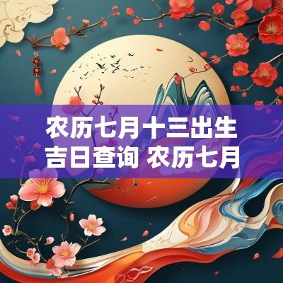 农历七月十三出生吉日查询 农历七月十三出生的女孩是什么命