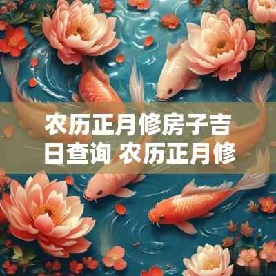 农历正月修房子吉日查询 农历正月修建黄道吉日查询2025年