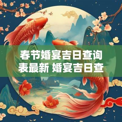 春节婚宴吉日查询表最新 婚宴吉日查询