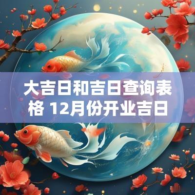 大吉日和吉日查询表格 12月份开业吉日查询表格