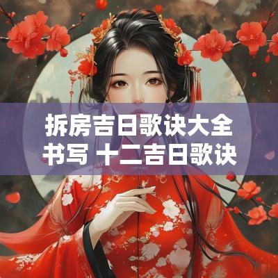拆房吉日歌诀大全书写 十二吉日歌诀大全