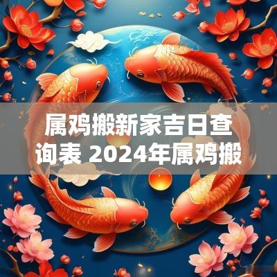 属鸡搬新家吉日查询表 2025年属鸡搬家最旺的日子