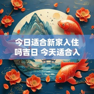今日适合新家入住吗吉日 今天适合入住新家吗