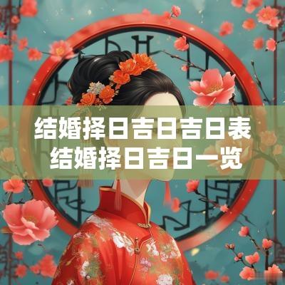 结婚择日吉日吉日表 结婚择日吉日一览表