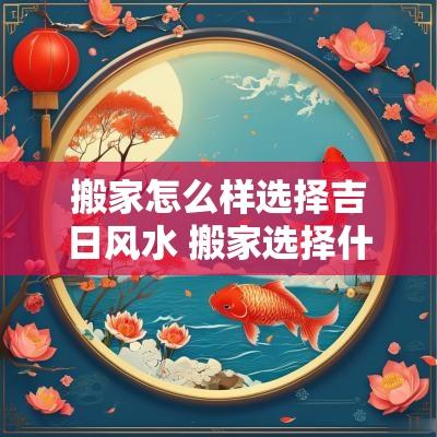 搬家怎么样选择吉日风水 搬家选择什么日子比较吉利