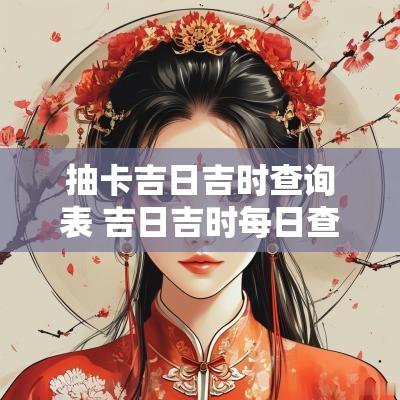 抽卡吉日吉时查询表 吉日吉时每日查一查