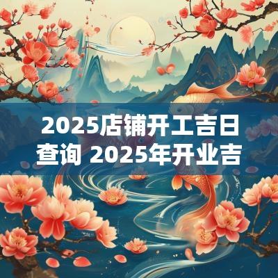 2025店铺开工吉日查询 2025年开业吉日