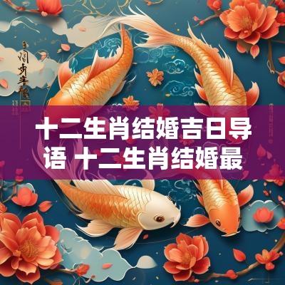 十二生肖结婚吉日导语 十二生肖结婚最好的配对