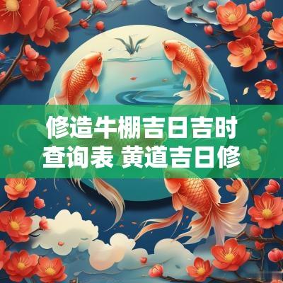 修造牛棚吉日吉时查询表 黄道吉日修造