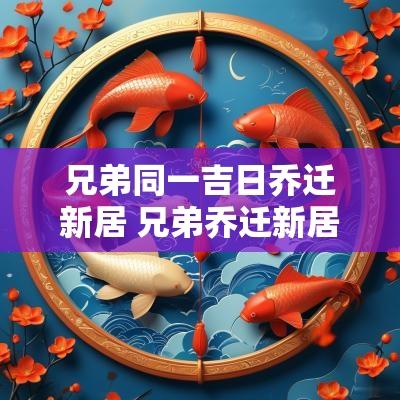 兄弟同一吉日乔迁新居 兄弟乔迁新居送什么礼物最好