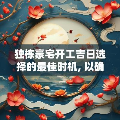 独栋豪宅开工吉日选择的最佳时机, 以确保顺利建设
