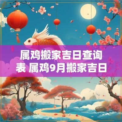 属鸡搬家吉日查询表 属鸡9月搬家吉日吉时查询