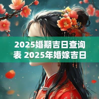 2025婚期吉日查询表 2025年婚嫁吉日表