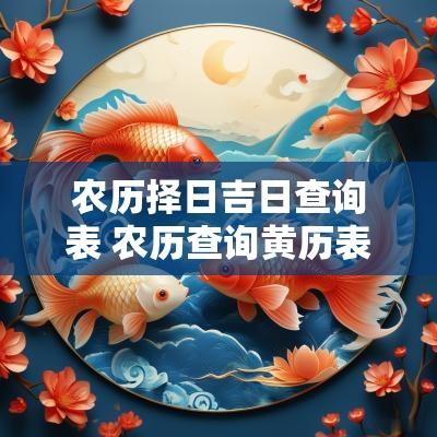 农历择日吉日查询表 农历查询黄历表宜忌