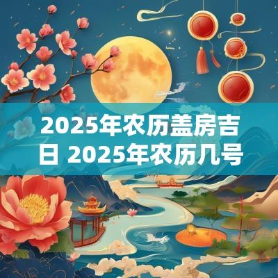 2025年农历盖房吉日 2025年农历几号