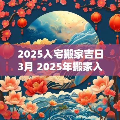 2025入宅搬家吉日3月 2025年搬家入宅最佳日期