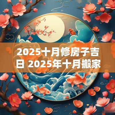 2025十月修房子吉日 2025年十月搬家吉日