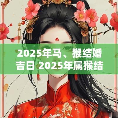 2025年马、猴结婚吉日 2025年属猴结婚大利月