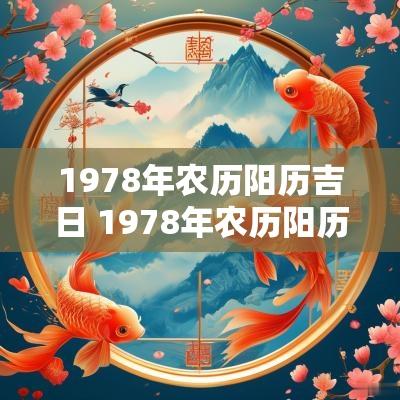 1978年农历阳历吉日 1978年农历阳历表查询结果