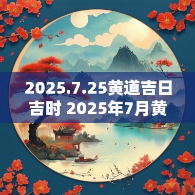 2025.7.25黄道吉日吉时 2025年7月黄道吉日查询