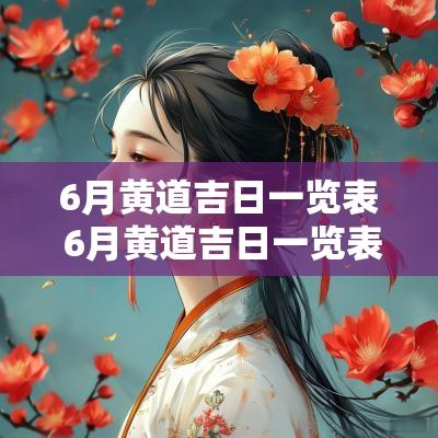 6月黄道吉日一览表 6月黄道吉日一览表2025